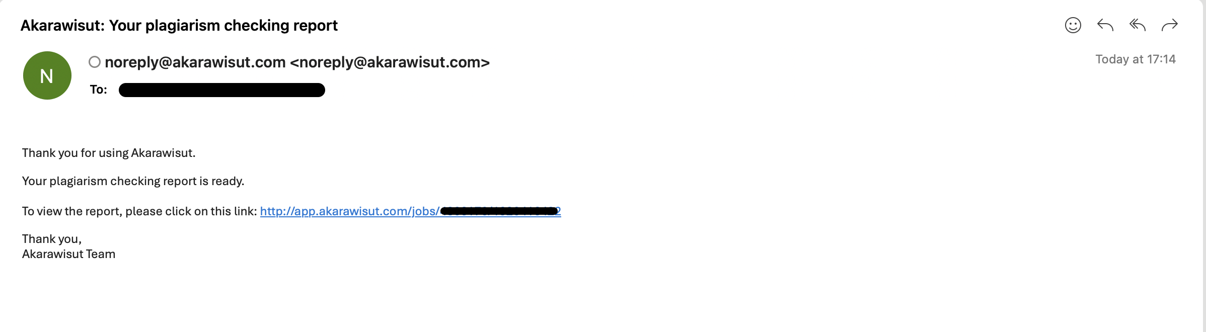 แจ้งผลการตรวจสอบให้ทราบทาง Email